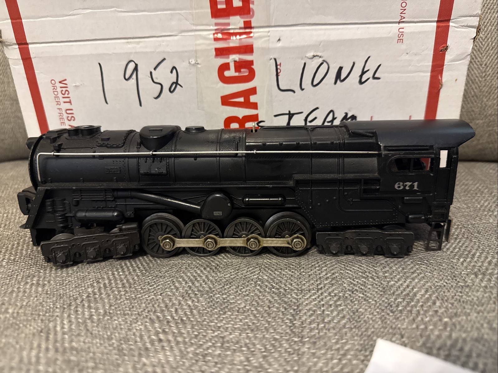 Vintage Post War 1952 Lionel Turbine Steam Engine 671 Very Nice With Manual