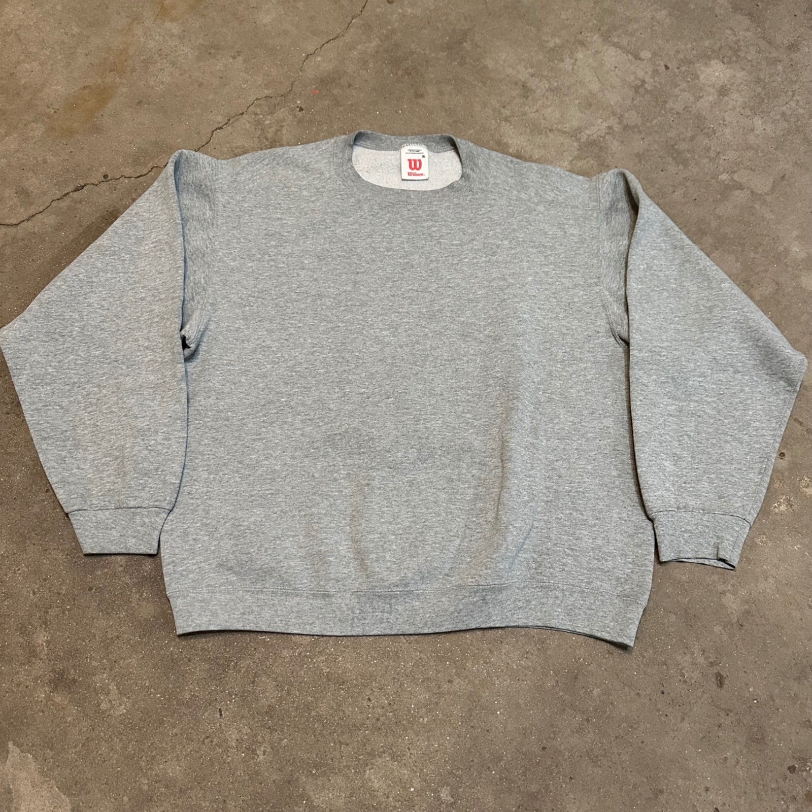 Vintage Wilson Sweatshirt Mens XL Blank Gray Crewneck Fleece Pullover Vintage Wilson Sweatshirt Mens XL Blank Gray Crewneck Fleece Pullover