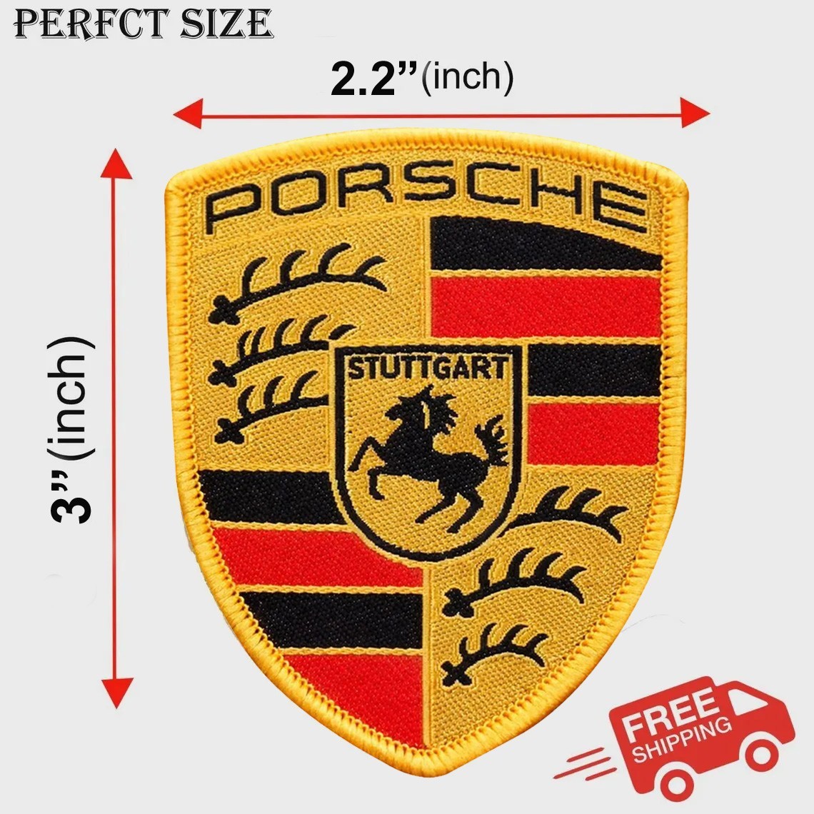 Porsche Stuttgart Embroidered Iron-On/Sew-On Patch Jacket Backpack Badge Sets