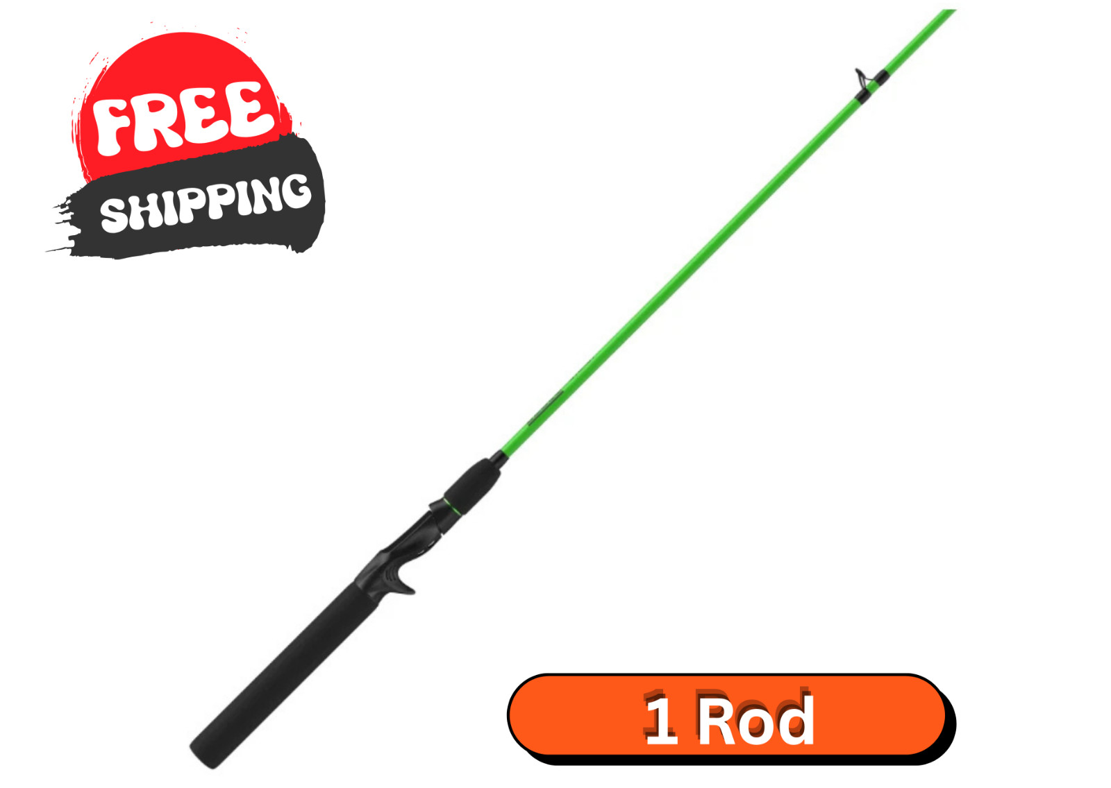 Hotcast Fiberglass Casting Rod Fishing Pole, 6-Foot 6-Inch 2-Piece Medium Hotcast Fiberglass Casting Rod Fishing Pole, 6-Foot 6-Inch 2-Piece Medium