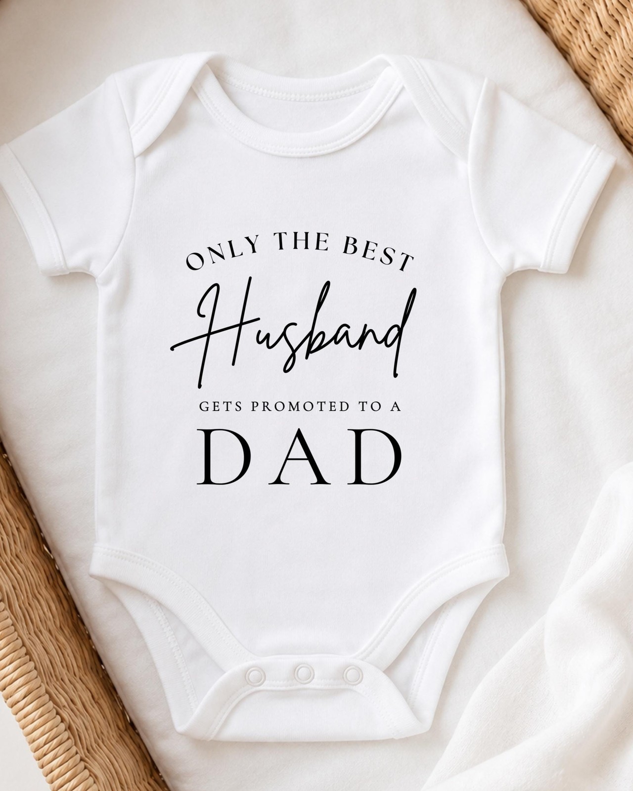 Promoted To Dad Gift: Personalised Baby Grow, See You Soon Daddy Pregnancy