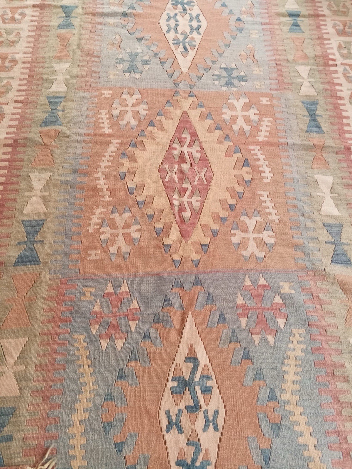 Gorgeous Vintage Handmade Wool Kayseri Kilim Rug (107 cm x 160 cm)