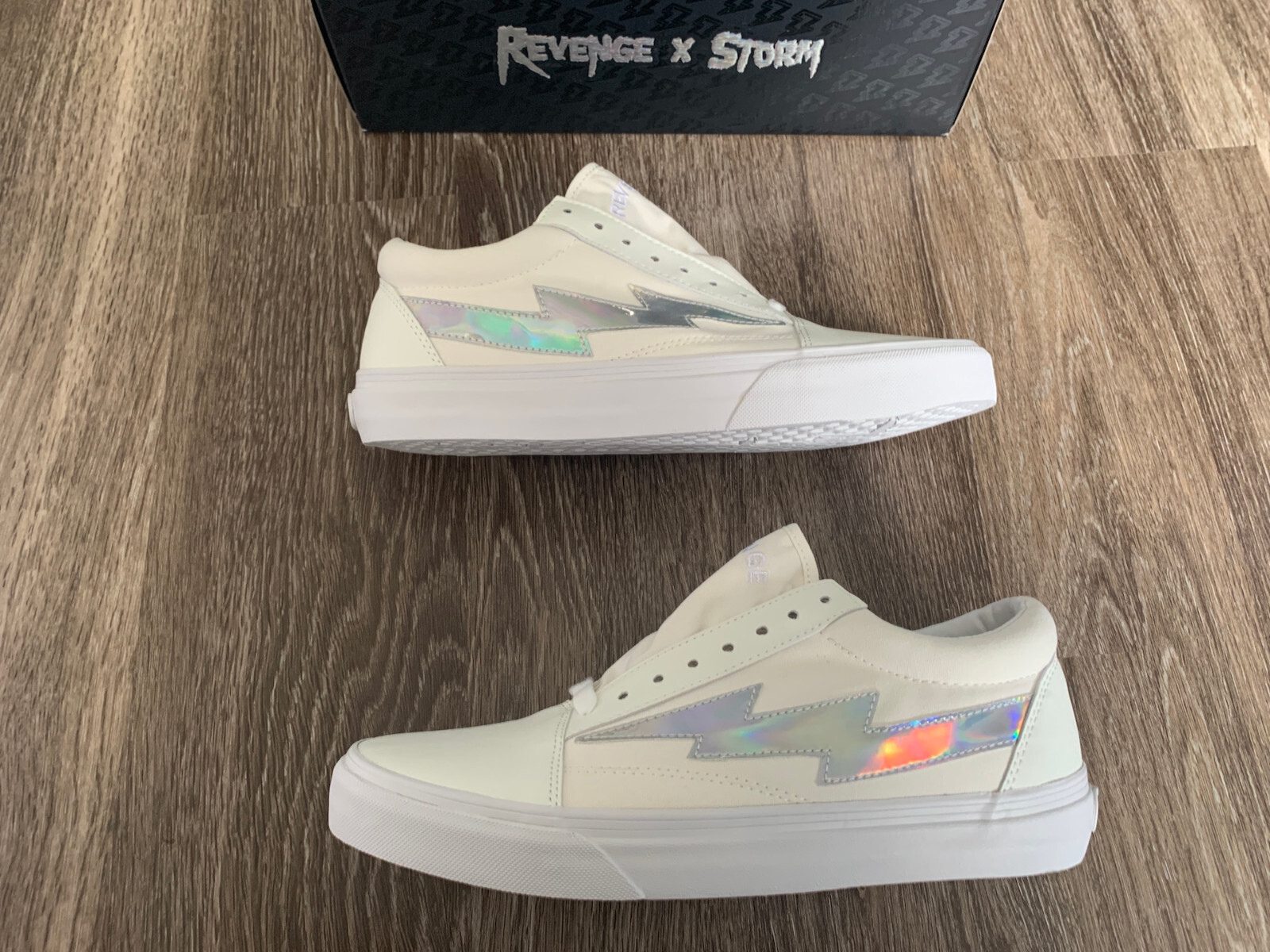 100% Authentic Revenge x Storm Vans Original Bolt White 3M Reflective LA