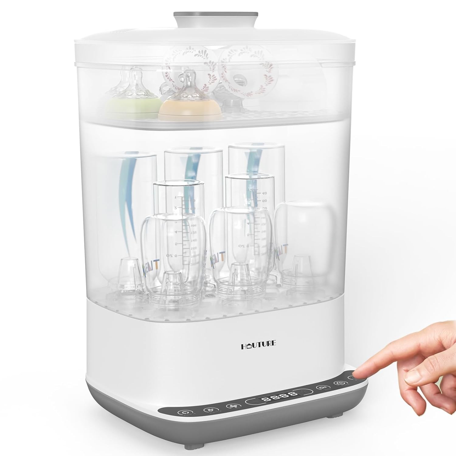 HAUTURE 6 in 1 Baby Bottle Sterilizer Dryer 10 Bottle Capacity Steam Sanitizer HAUTURE 6 in 1 Baby Bottle Sterilizer Dryer 10 Bottle Capacity Steam Sanitizer