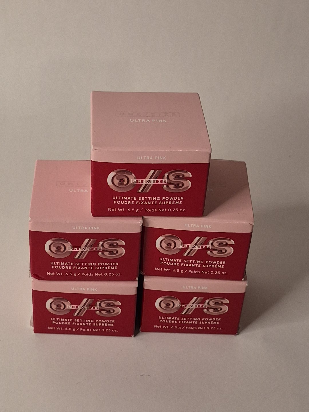 5x ONE SIZE ULTIMATE SETTING POWDER~ULTRA PINK~5 Pack Lot
