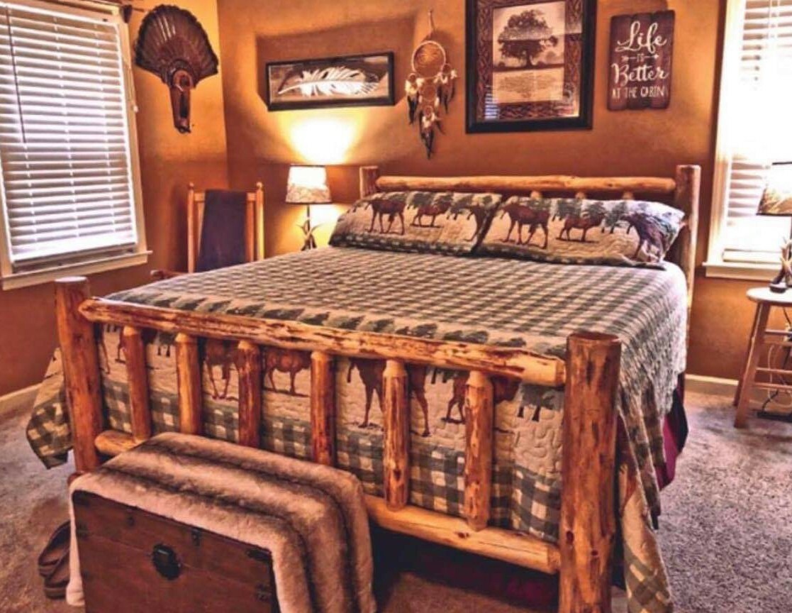 Rustic Log Bed Log Cabin Decor Mountain Furniture County Style Rustic Log Bed Log Cabin Decor Mountain Furniture County Style
