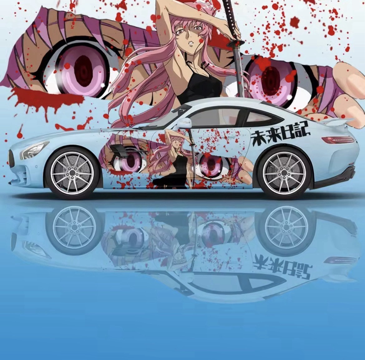 Itasha Custom Car Decals; Anime Inspired Car Decals; Itasha Side Decal,Both Side