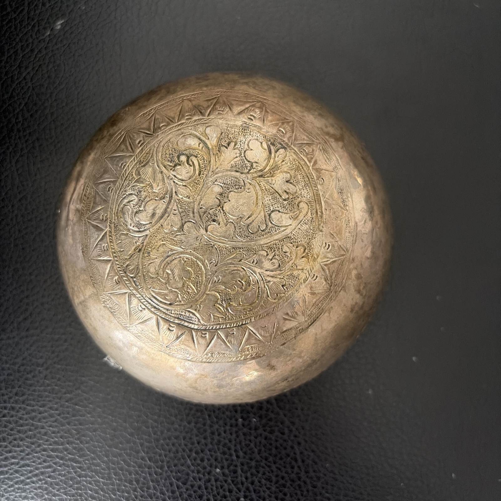 Antique Silver Repousse FLOWER Small BOWL 4