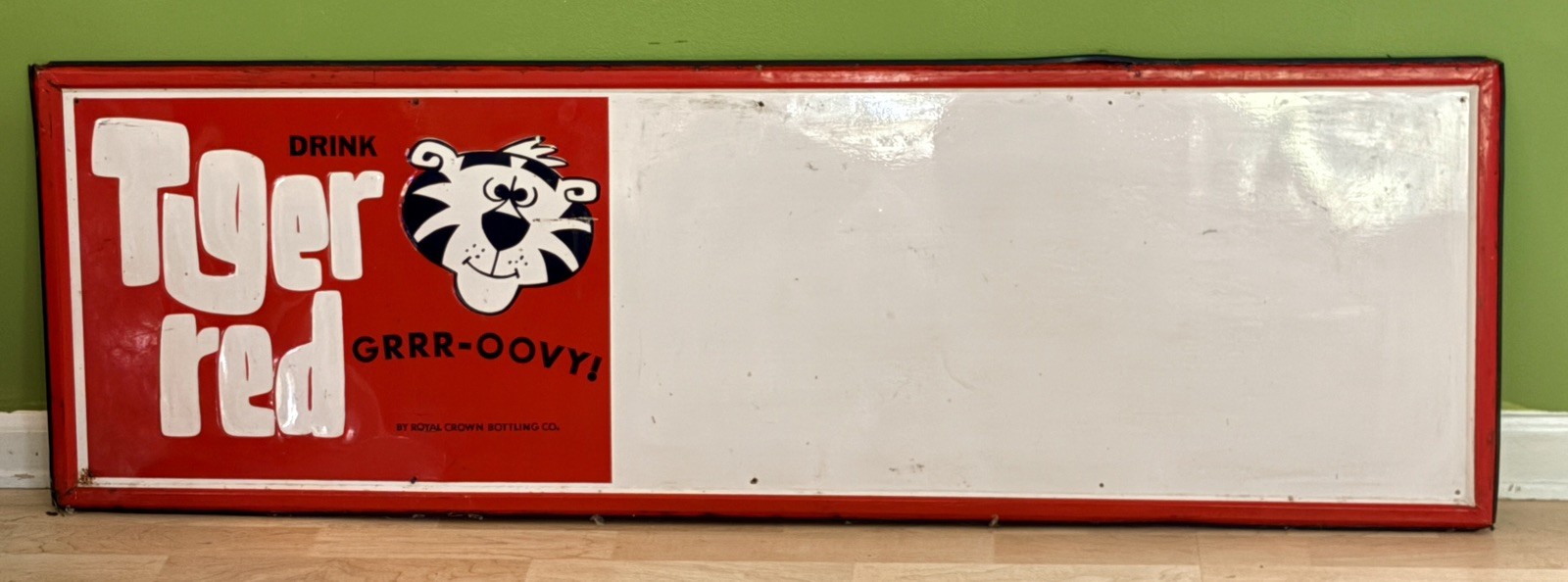 Vintage Tiger Red Soda RC Advertising Display Tin Sign LARGE 52” long Vintage Tiger Red Soda RC Advertising Display Tin Sign LARGE 52” long