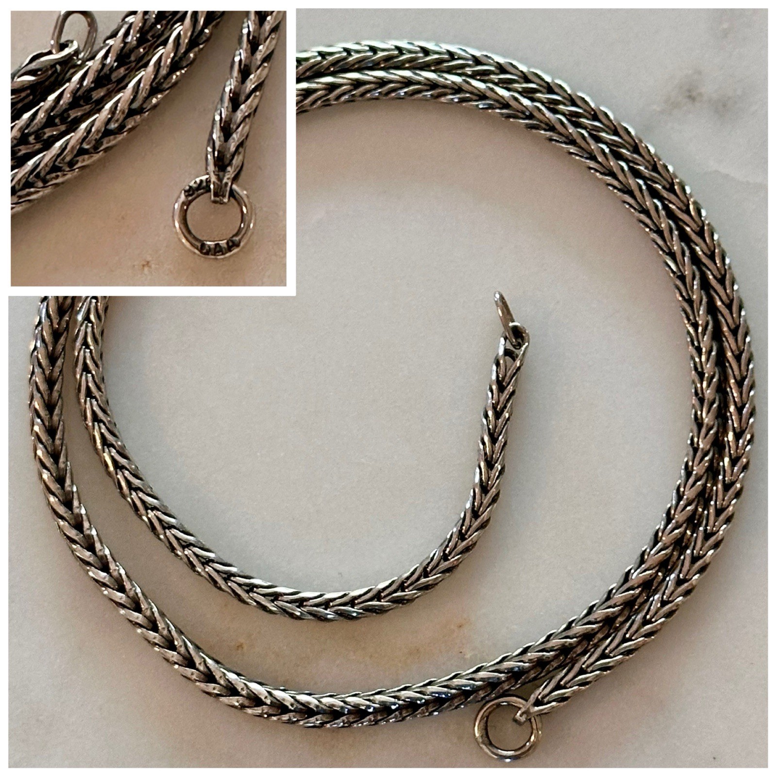 New Old Stock Trollbead Necklace Chain Sterling Silver .925 Wheat Chain Pick SZ.