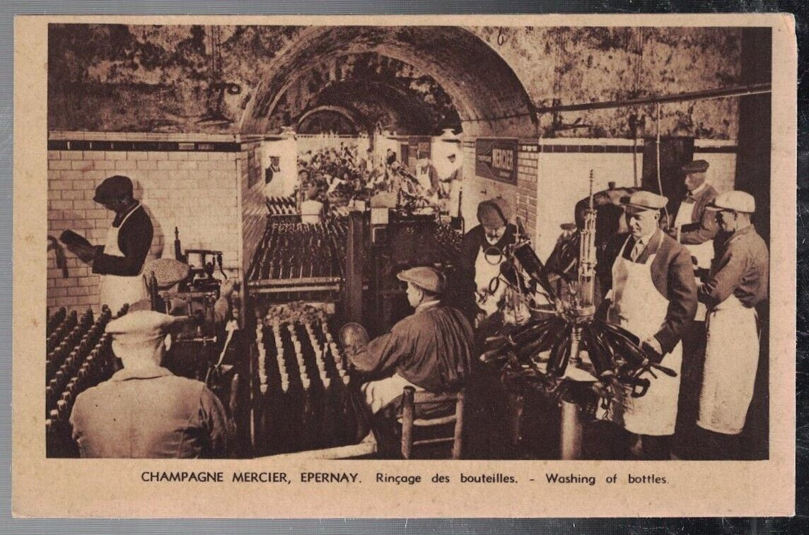 ANTIQUE CHAMPAGNE MERCIER EPERNAY FACTORY WASHING OF BOTTLES ADVERTISING PC