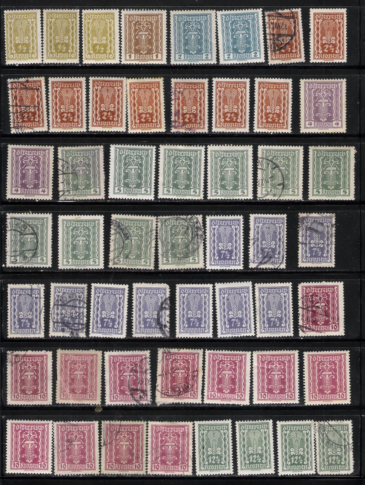 Austria 1922-27 Scott's #250- #321, 750+ Stamps, 13 Pages, Cat$250+ Post Marks Austria 1922-27 Scott's #250- #321, 750+ Stamps, 13 Pages, Cat$250+ Post Marks
