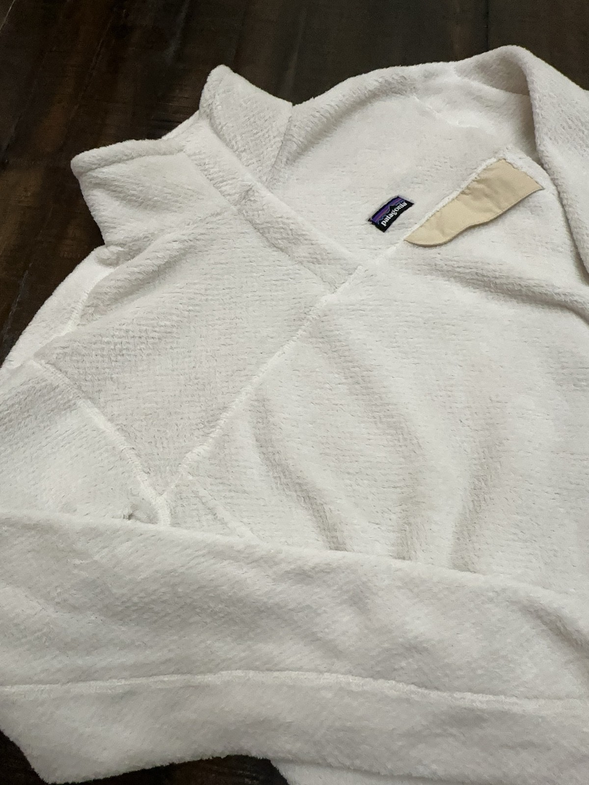 Patagonia Jacket Womens XL White Fleece Pullover Re-tool Snap-T 25442