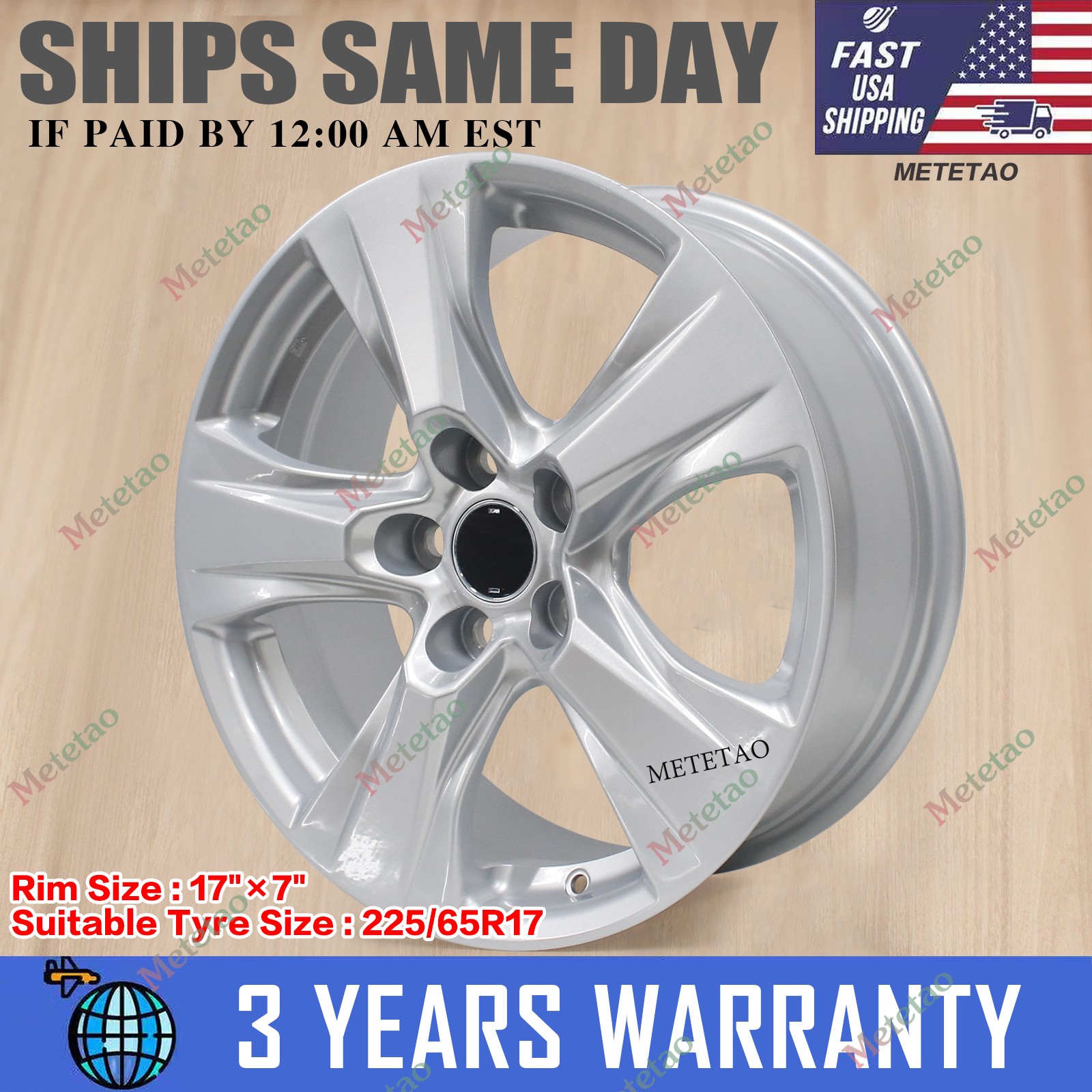 NEW 17'' 17X7 Inch Silver Alloy Wheel Replacement Rim For Toyota RAV4 2019-2025