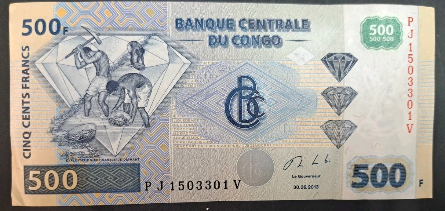 2013 Congo Democratic Republic 500 Francs P96, PJ15033**V. 2013 Congo Democratic Republic 500 Francs P96, PJ15033**V.