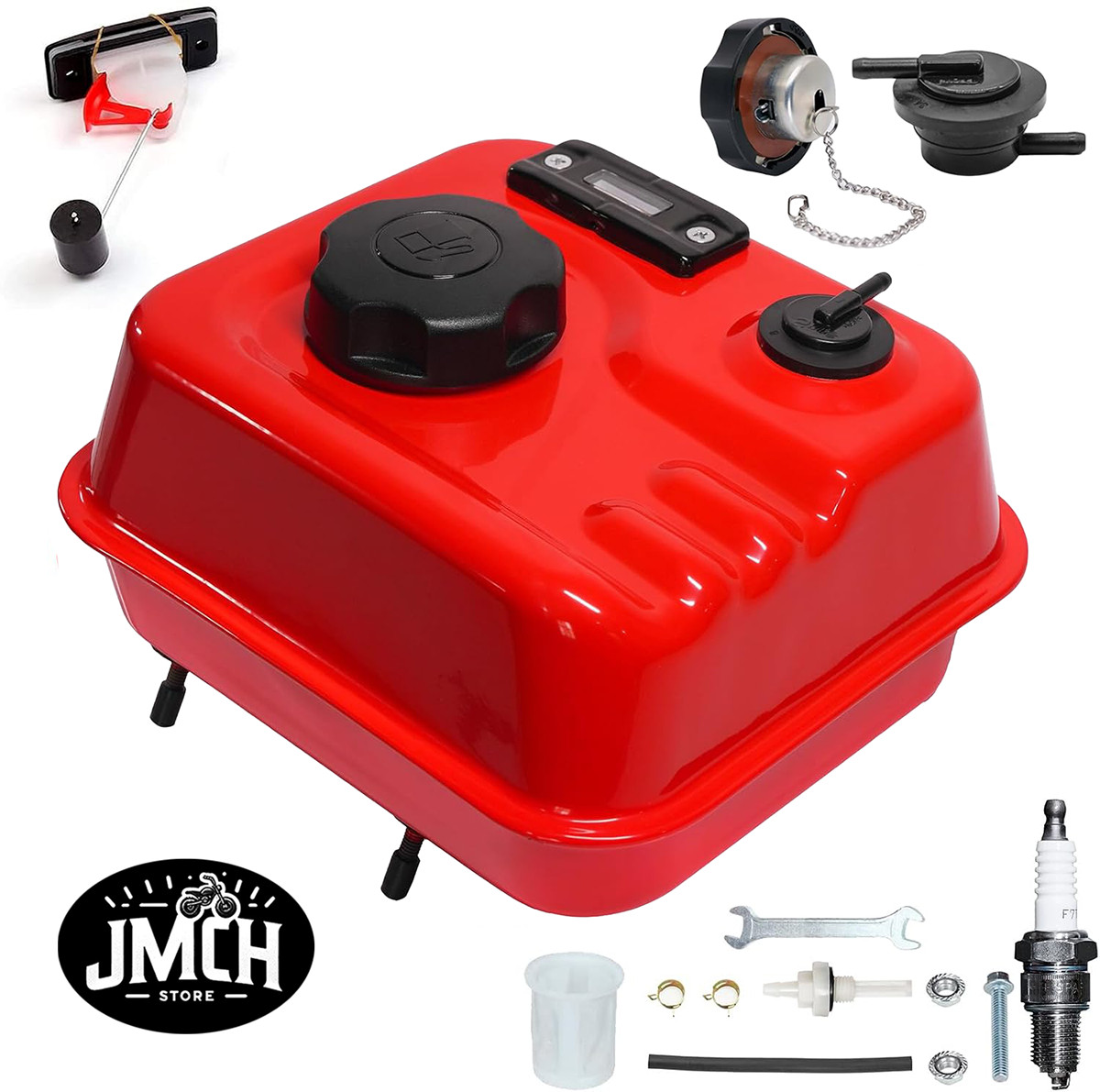 JMCH Fuel Gauge Gas Fuel Tank w/ Roll Over Valve for Predator 212 6.5HP 60363