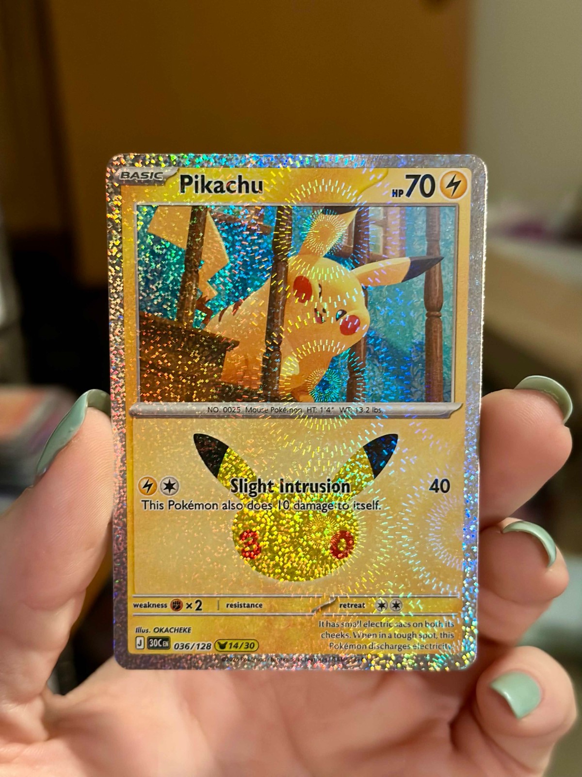 Pokemon Pikachu 036/128 (14/30) 30th Celebration Holo English OKACHEKE Pokemon Pikachu 036/128 (14/30) 30th Celebration Holo English OKACHEKE