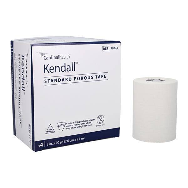 Medical Tape Kendall Standard Porous White 3 Inch X 10 Yard Cloth #7046C - 1BX