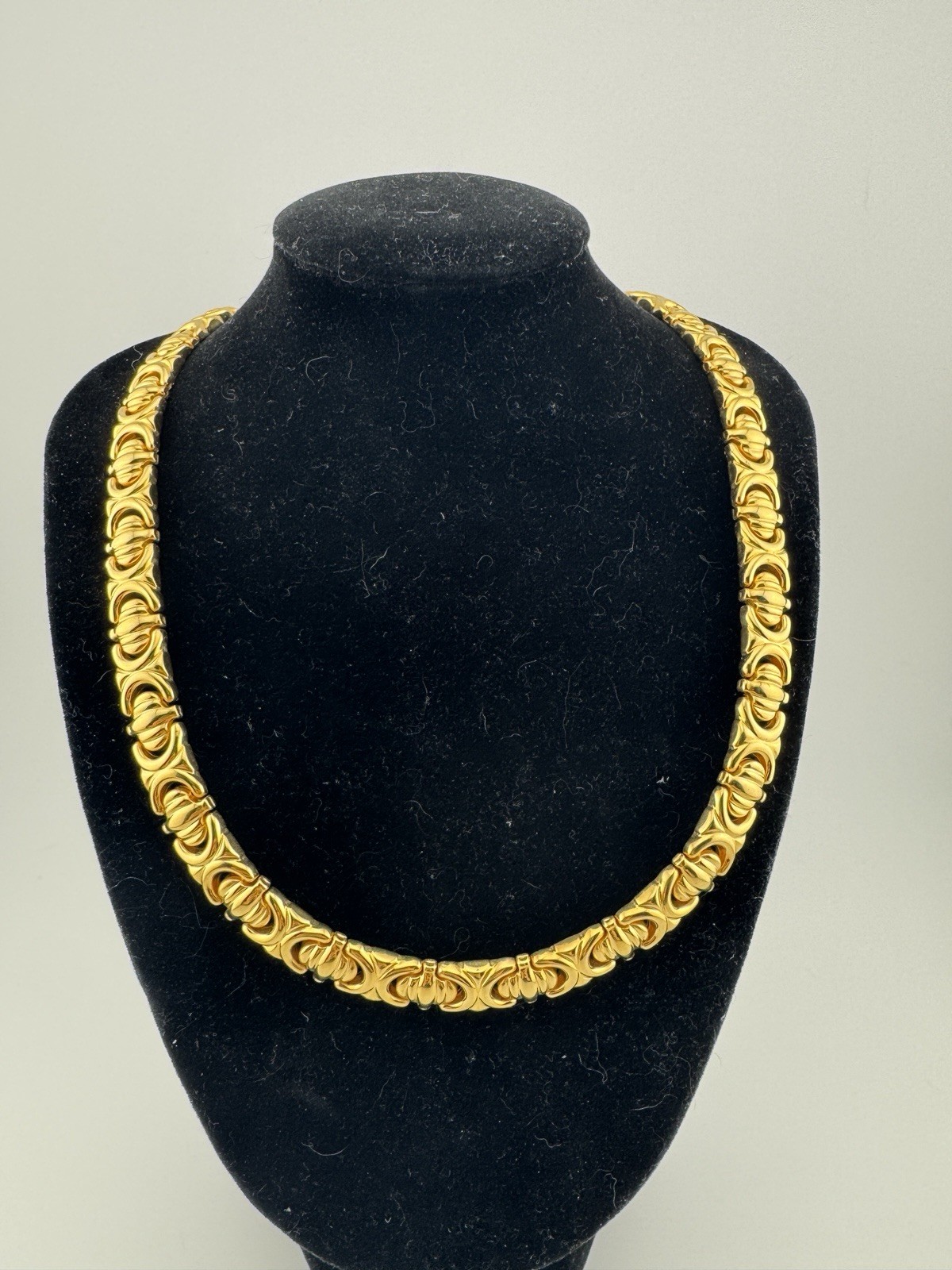 Veronese 925 Italian Gold Tone Interlocking Crescent Link Collar Chain Necklace Veronese 925 Italian Gold Tone Interlocking Crescent Link Collar Chain Necklace