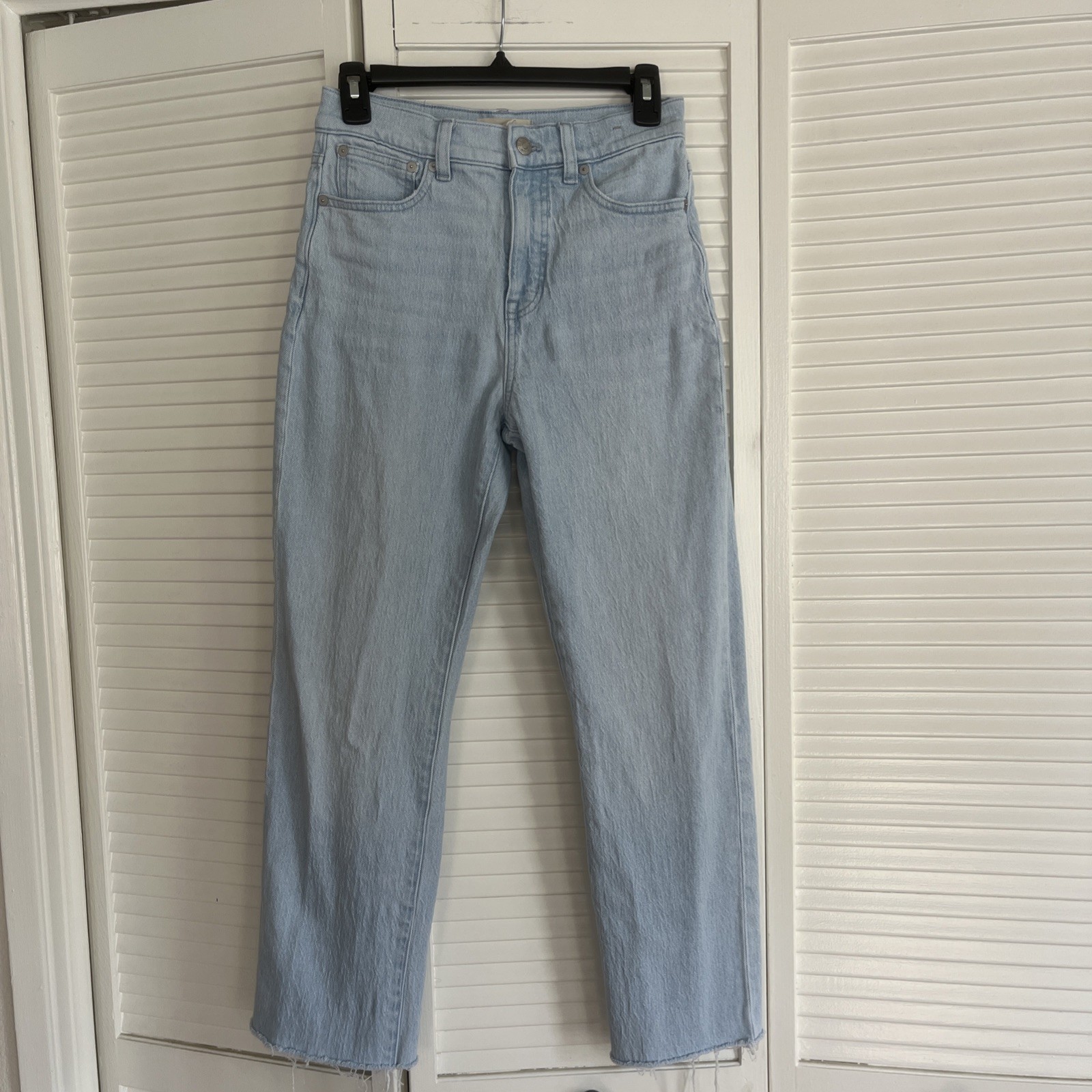 Madewell The 90s Straight Jean Light Wash Raw Hem Women\'s Size 25