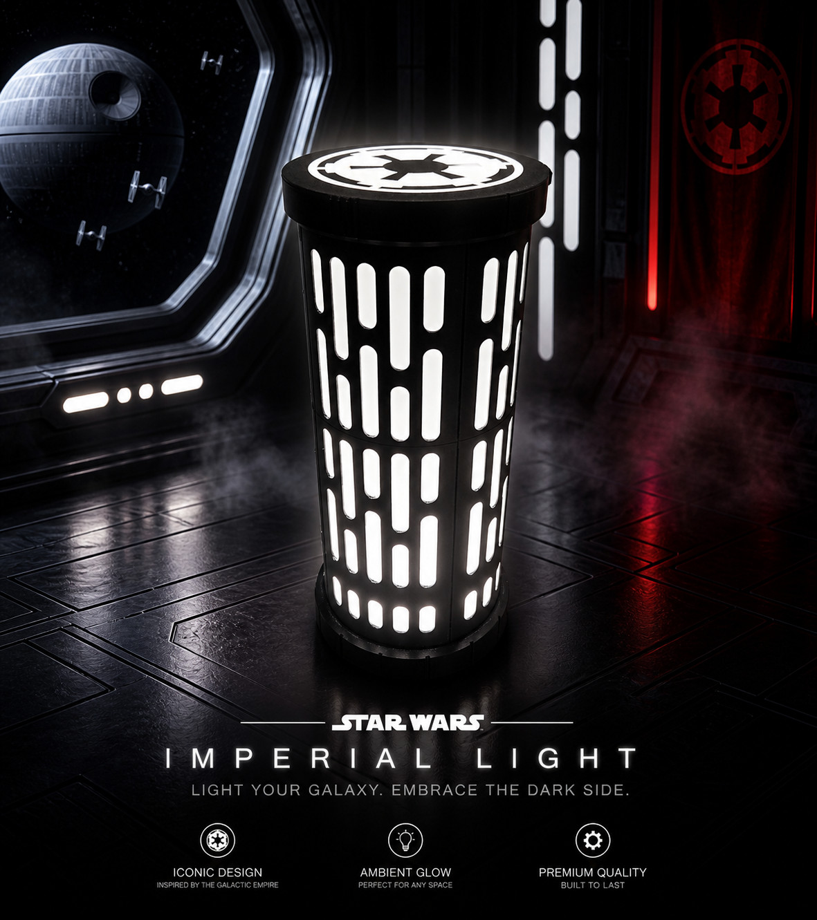 Star Wars Galactic Empire Lamp — Custom Made In USA - Star Wars Lamp