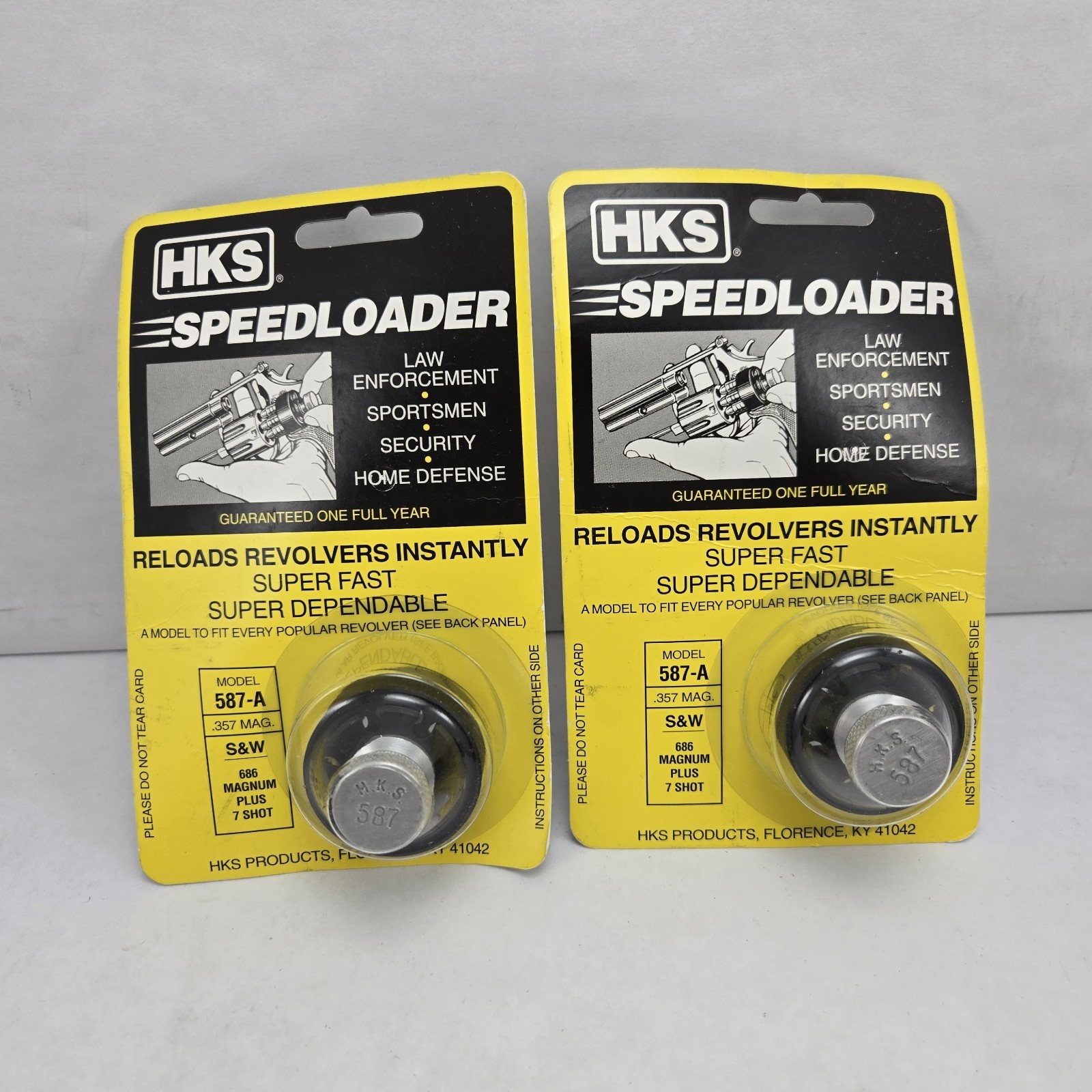 2 HKS 587A Revolver Speedloader .38 .357 7 Shot S&W 686 Taurus 617 817 827 66 2 HKS 587A Revolver Speedloader .38 .357 7 Shot S&W 686 Taurus 617 817 827 66