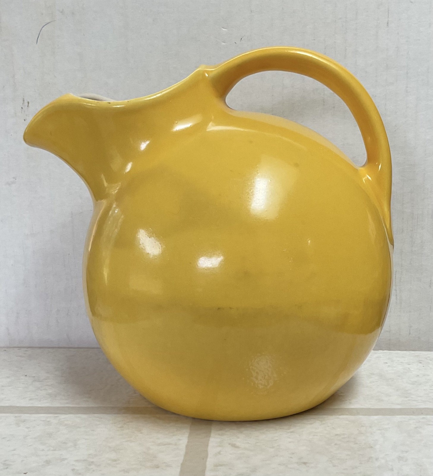 Vintage Red Wing RumRill 547 Golden Yellow Ball Pitcher Ice Lip Pottery 7.25 Vintage Red Wing RumRill 547 Golden Yellow Ball Pitcher Ice Lip Pottery 7.25