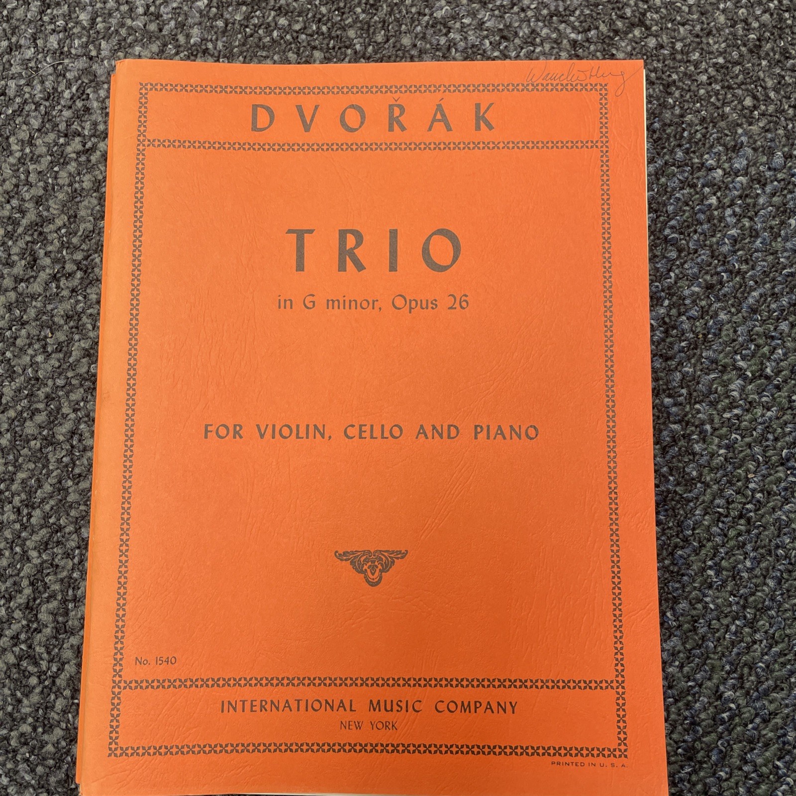Dvorak Piano Trip Op 26 In F Minor International Edition