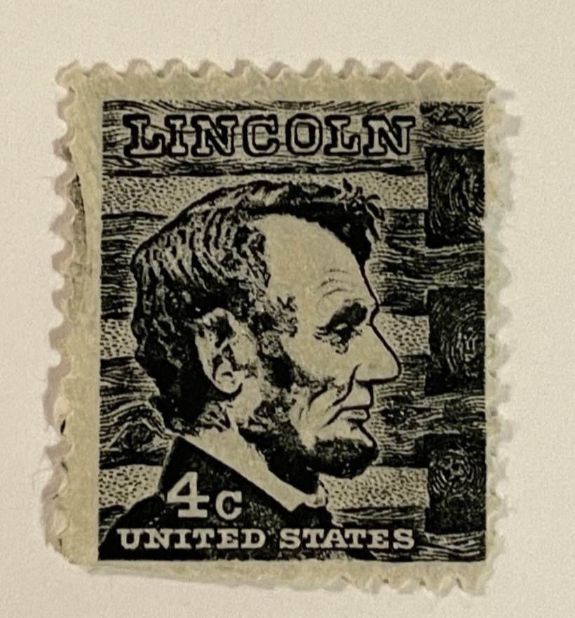 USA President Abraham Lincoln 4 Cent Postage Stamp Black Rare USA President Abraham Lincoln 4 Cent Postage Stamp Black Rare