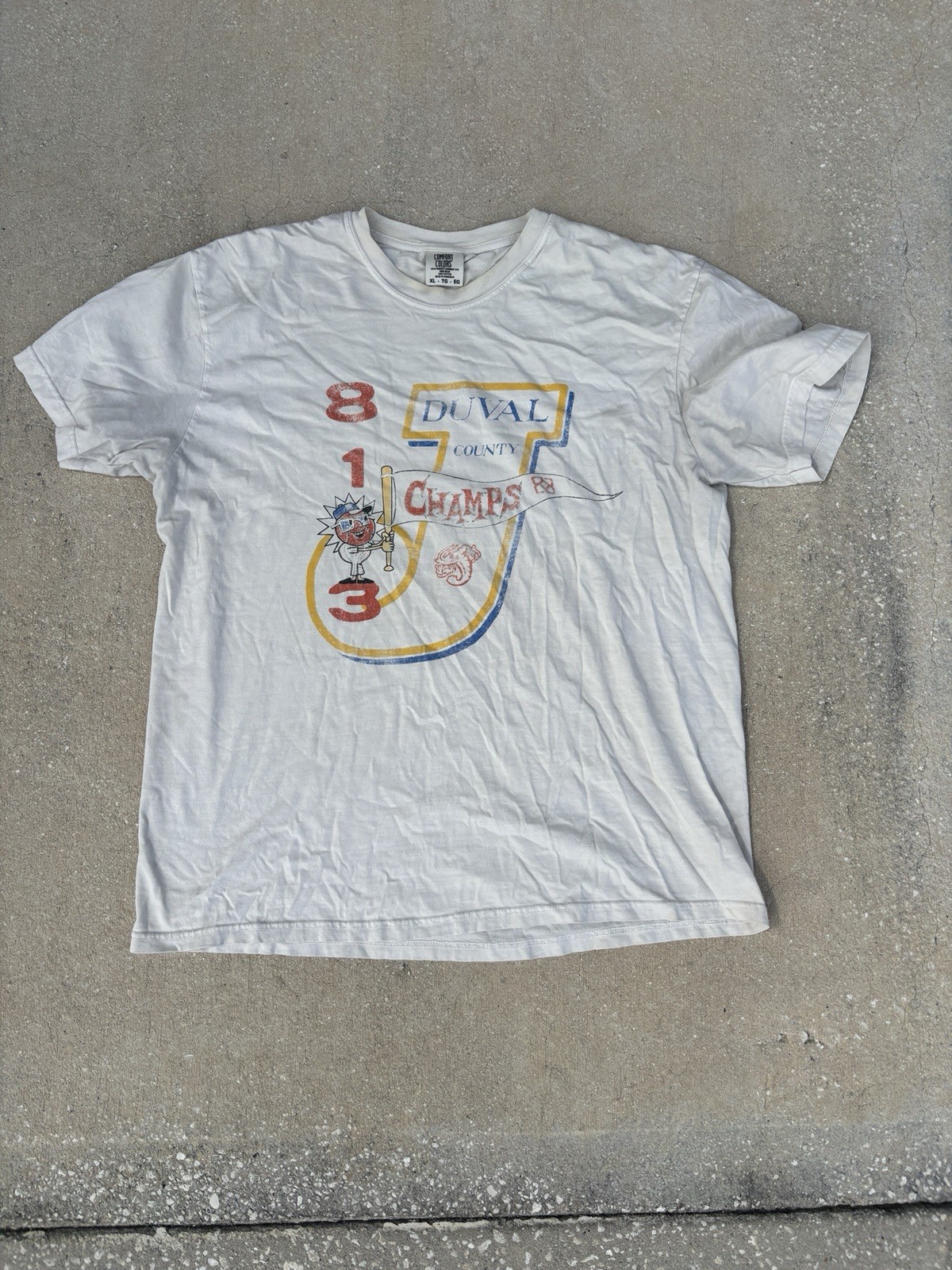 Vintage 90s Jacksonville Duval County Basketball Graphic T-Shirt White Size L