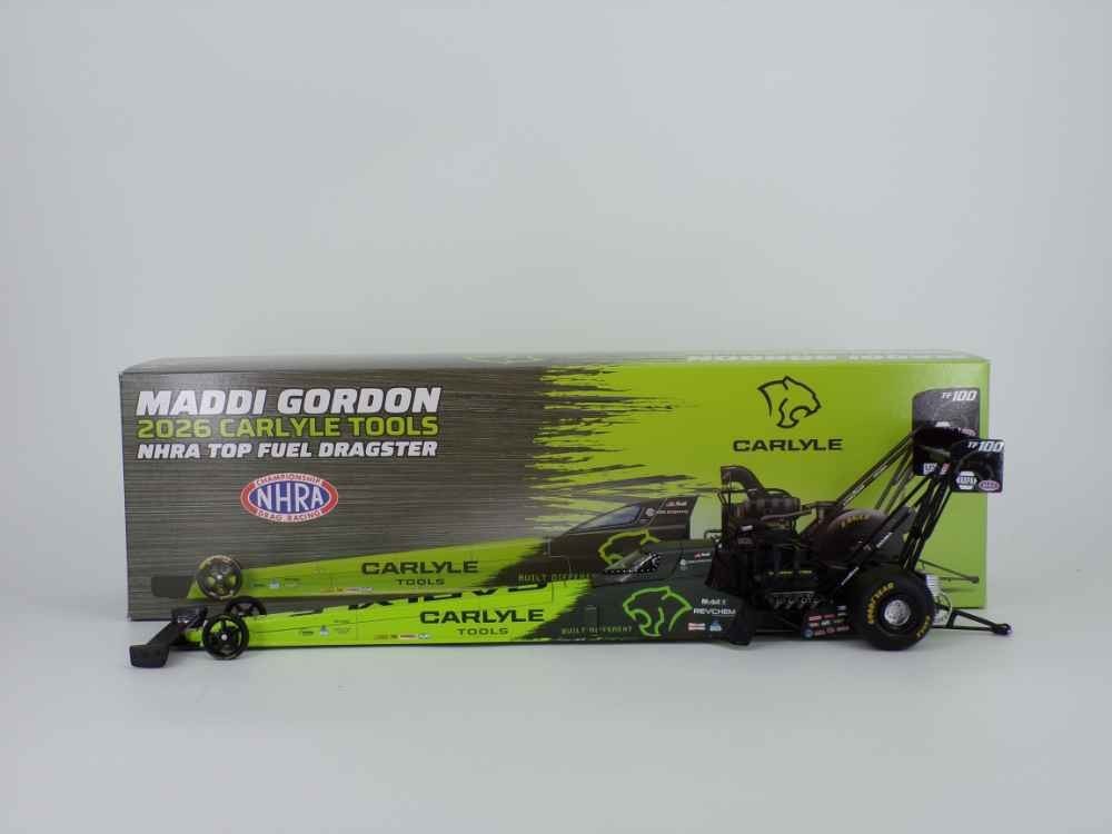 Maddi Gordon Autoworld 2026 NHRA Carlyle Tools Top Fuel Dragster 1/24 Maddi Gordon Autoworld 2026 NHRA Carlyle Tools Top Fuel Dragster 1/24