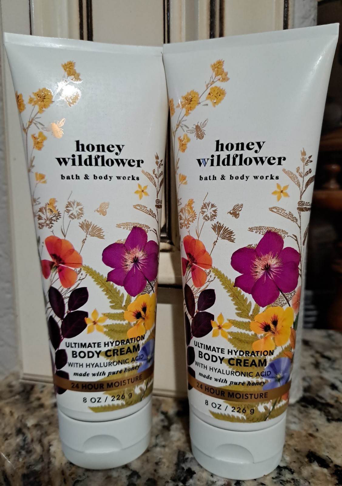 Bath And Body Works Honey Wildflower Body Cream Lot 2- 8oz Each. Bath And Body Works Honey Wildflower Body Cream Lot 2- 8oz Each.