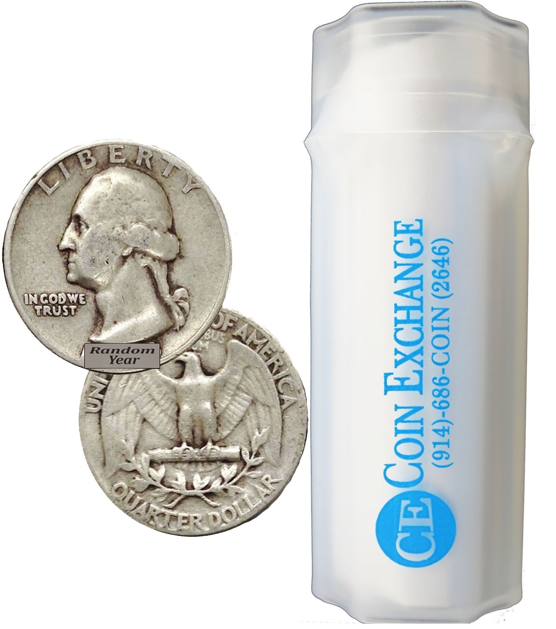 FULL DATES Roll Of 40 $10 Face Value 90% Silver Washington Quarters FULL DATES Roll Of 40 $10 Face Value 90% Silver Washington Quarters