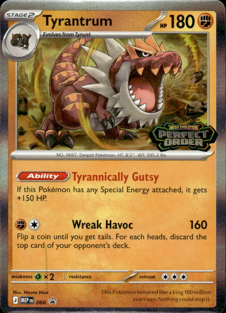 Tyrantrum 066 Promo ME: Mega Evolution Promo Holo Near Mint Tyrantrum 066 Promo ME: Mega Evolution Promo Holo Near Mint