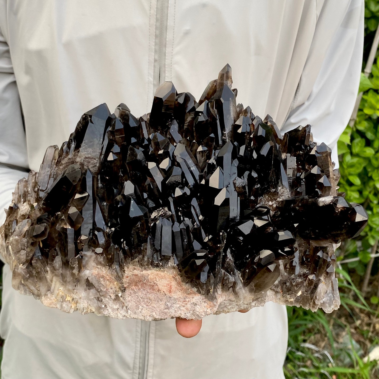 6.83LB  Natural Smoky Black Quartz Cluster Crystal Specimen Healing