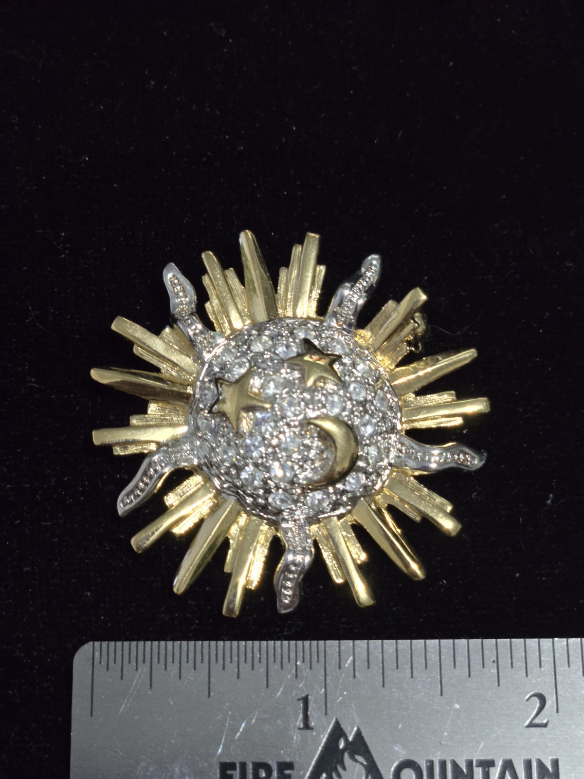 Sun, Moon And Star Brooch.  New, Vintage, Charmelle