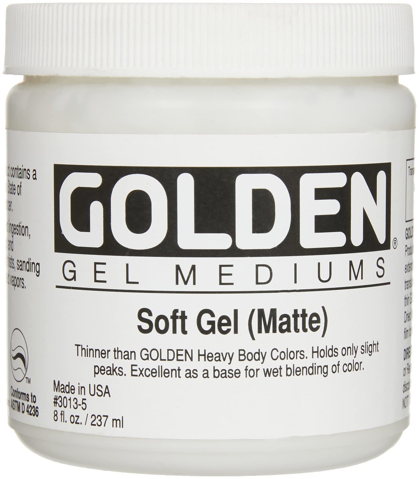 Golden Artist Colors Soft Gel Matte Acrylic Medium 8 fl. oz. Collage Adhesive