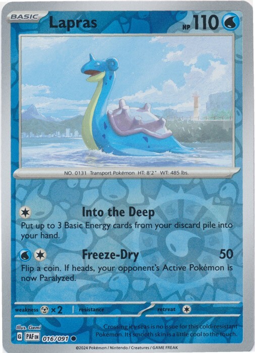Reverse Holo Lapras 016/091 Common Paldean Fates