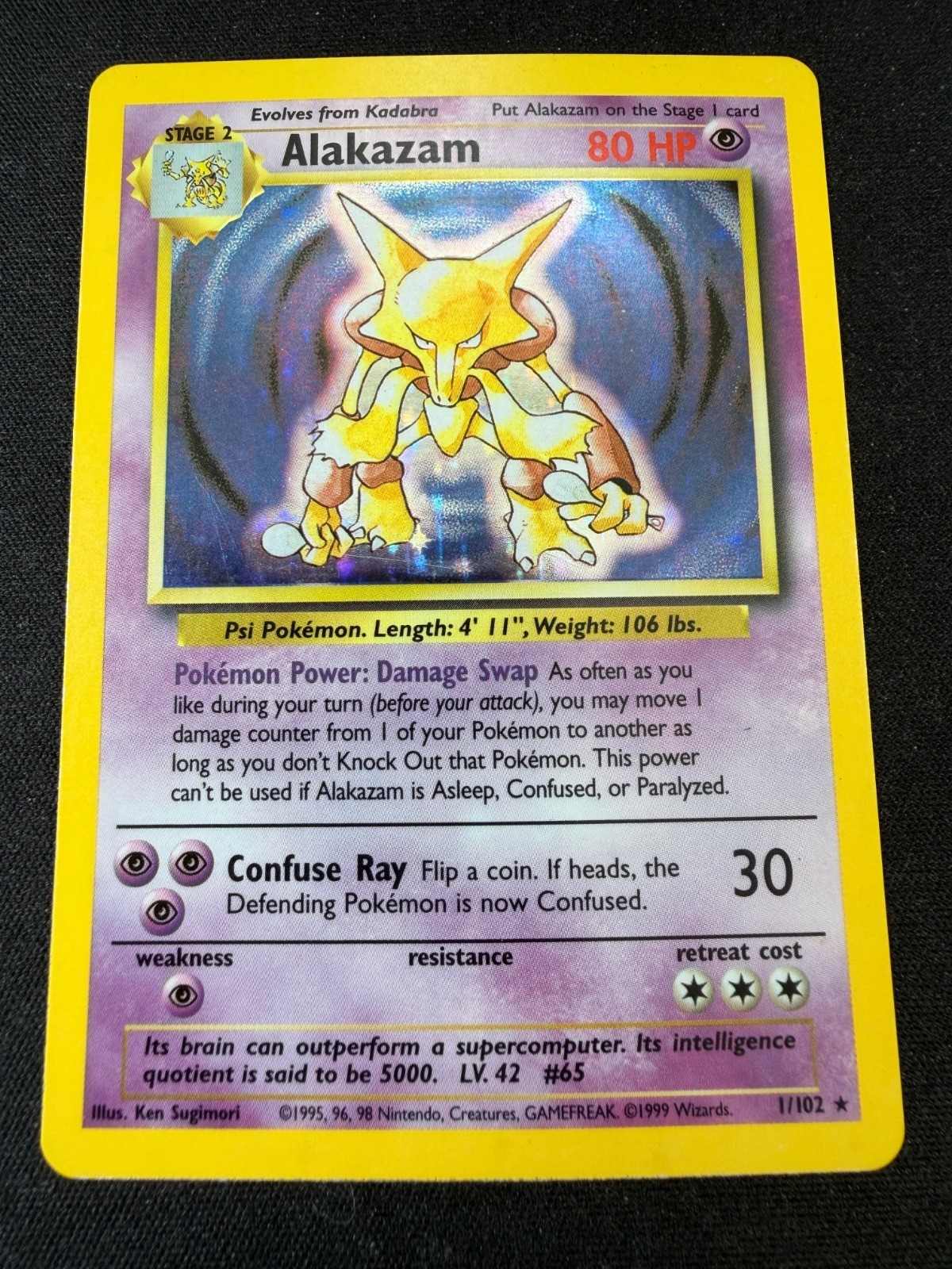Alakazam Holo Rare Base Set 001/102 LP Alakazam Holo Rare Base Set 001/102 LP