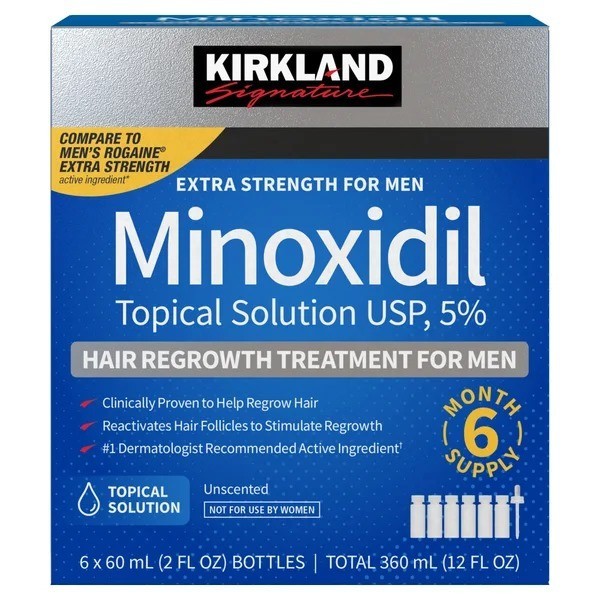 Kirkland Minoxidil 5% Extra Strength Men 6 Month Supply Hair Regrowth