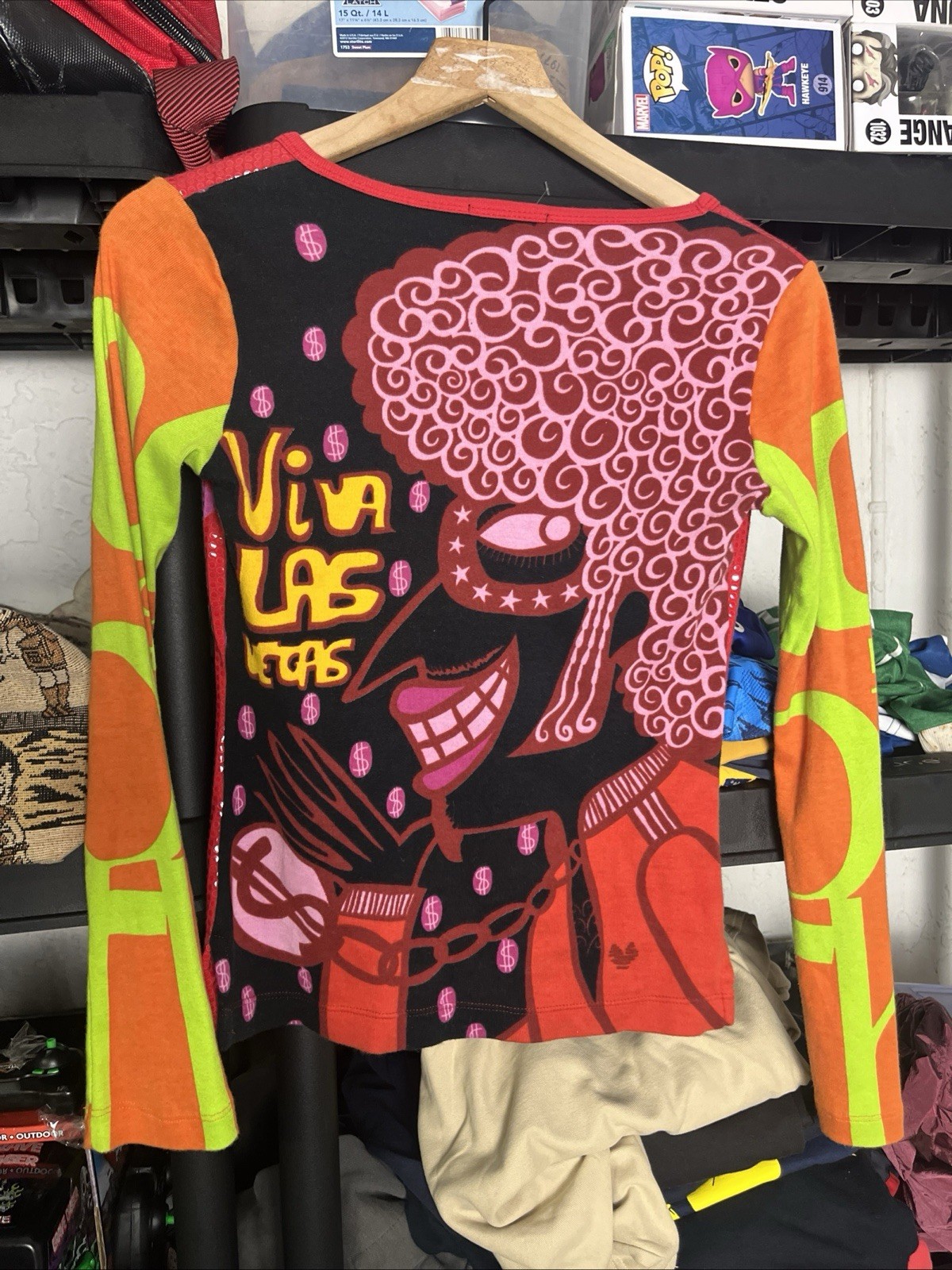 Rare Custo barcelona Euro “Viva las vegas” Flare long sleeve y2k shirt Large New Rare Custo barcelona Euro “Viva las vegas” Flare long sleeve y2k shirt Large New