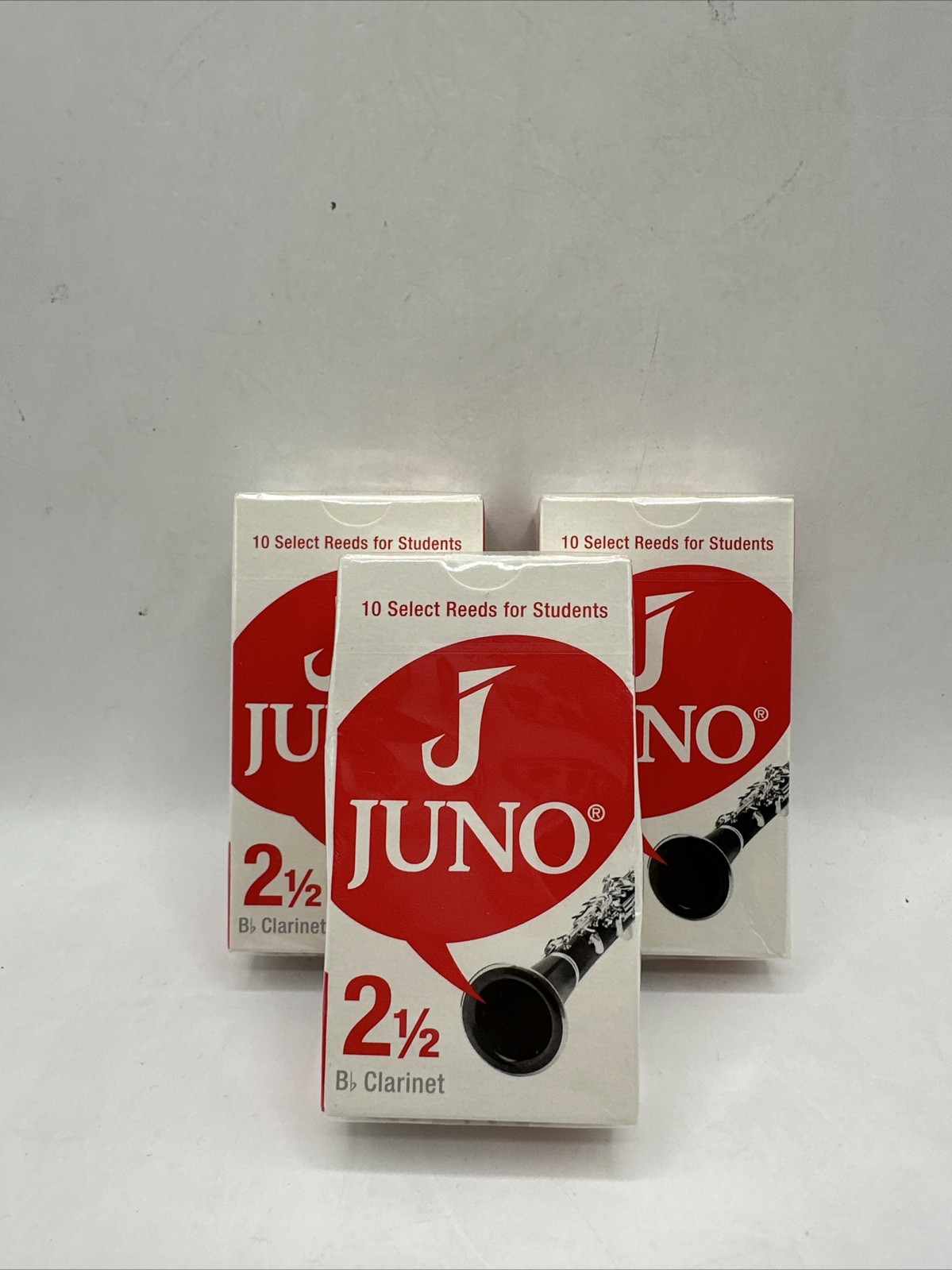 3X Juno Bb Clarinet Reeds Strength 2 1/2 - Box of 10 Reeds