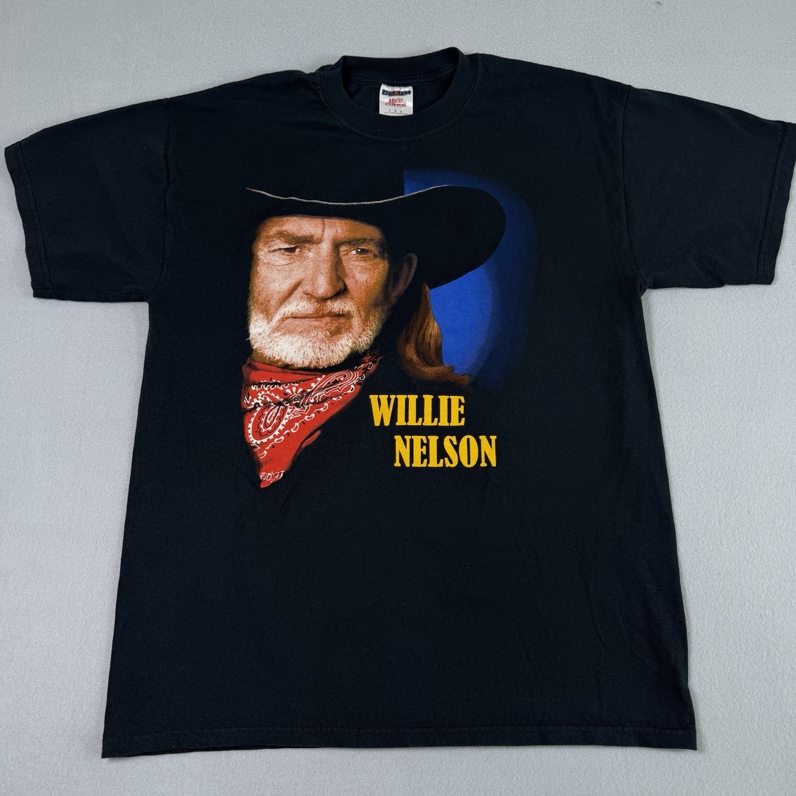 Vintage Willie Nelson 16 Biggest Hits Black T-Shirt Size L Country Music Tee 