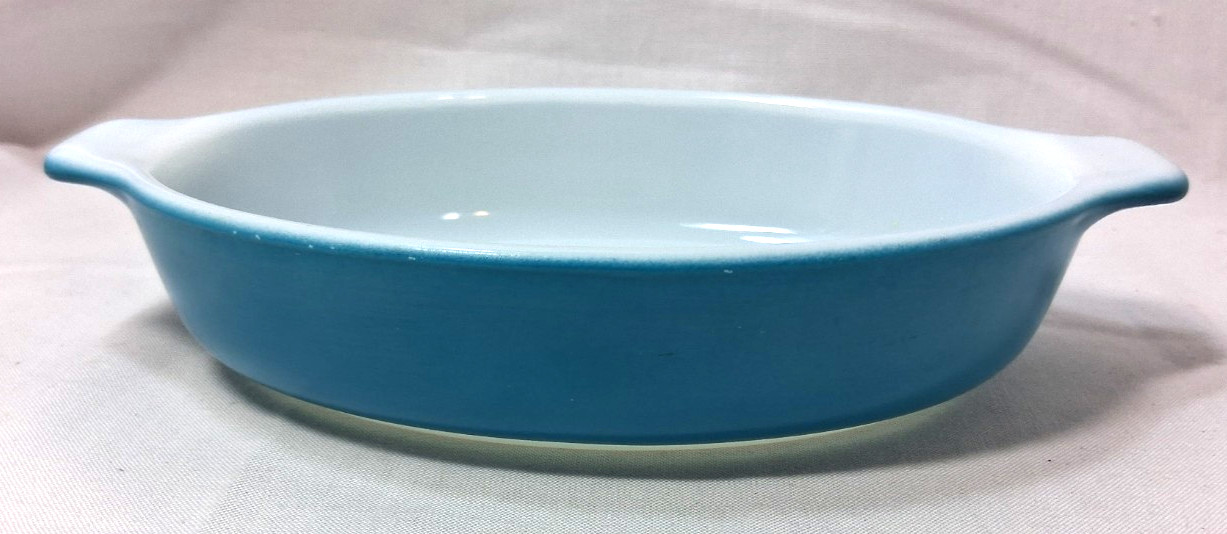Vintage Pyrex 700 Horizon Blue Pixie Au Gratin Dish 10 oz Turquoise EXCELLENT
