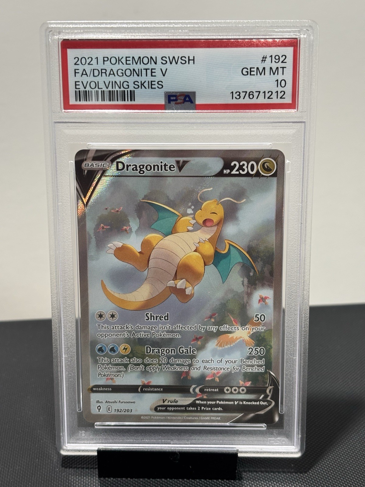 2021 Pokemon SWSH #192 FA Dragonite Evolving Skies PSA 10 GEM MINT 2021 Pokemon SWSH #192 FA Dragonite Evolving Skies PSA 10 GEM MINT