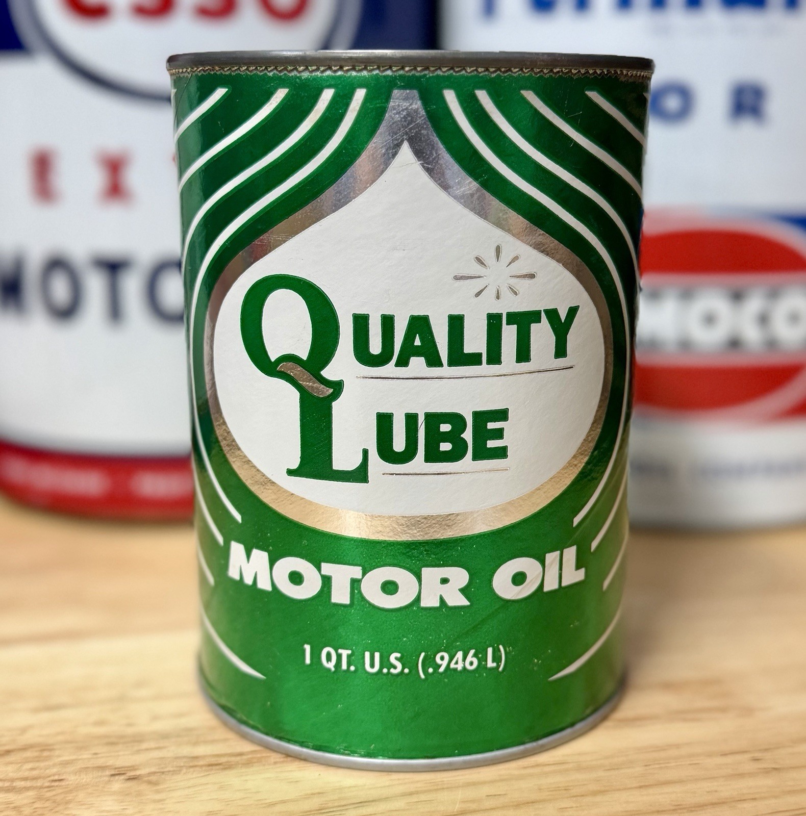 Rare Quality Lube Motor Oil Can Quart Empty Rare Quality Lube Motor Oil Can Quart Empty