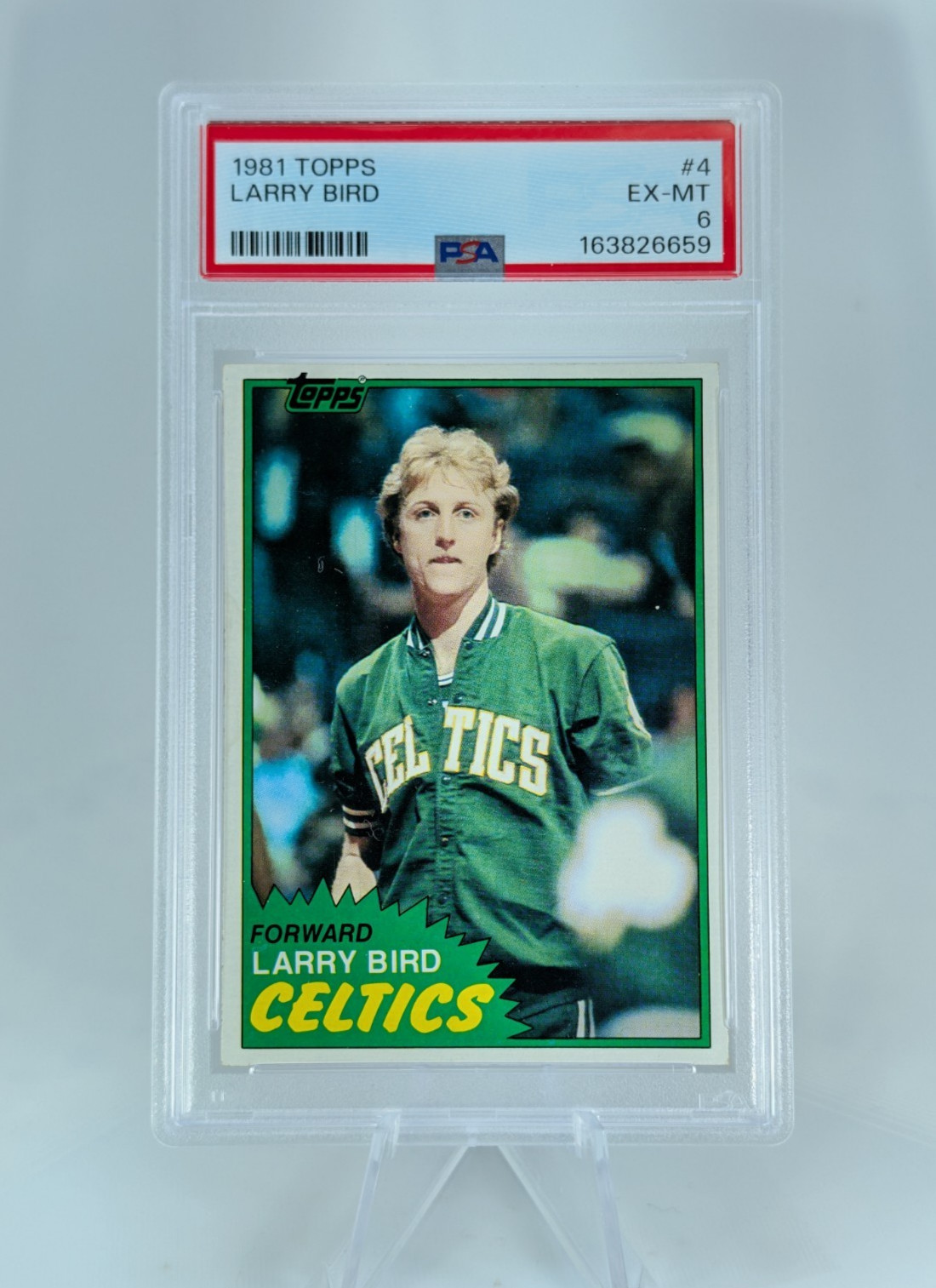 1981 TOPPS #4 LARRY BIRD PSA 6 1981 TOPPS #4 LARRY BIRD PSA 6