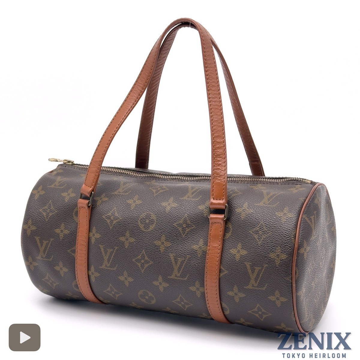 Louis Vuitton Papillon 30 Monogram Canvas Grained Leather Handbag M51365 Vintage