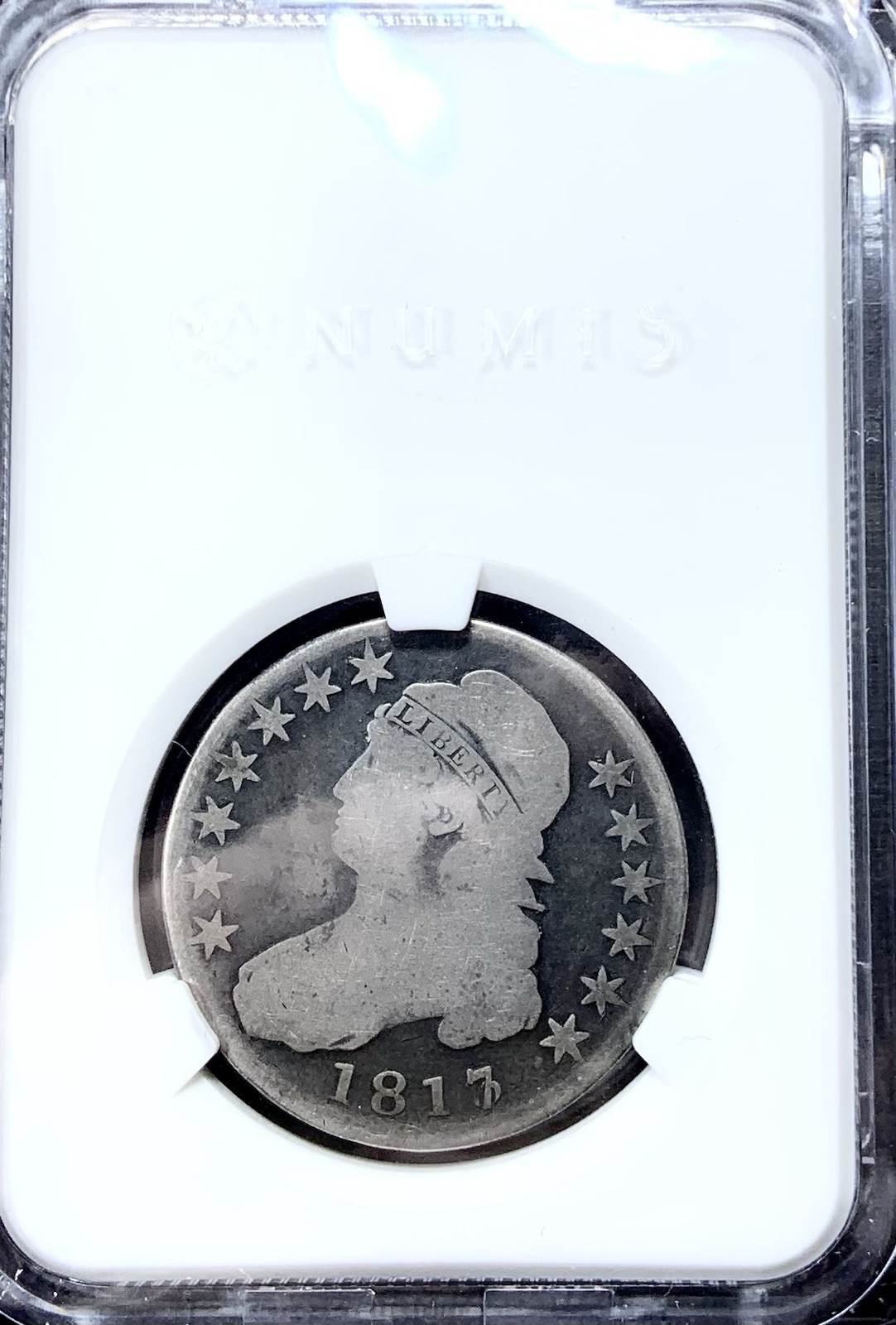 1817 Over 3 Capped Bust Silver Half Dollar - Terrific Error Coin