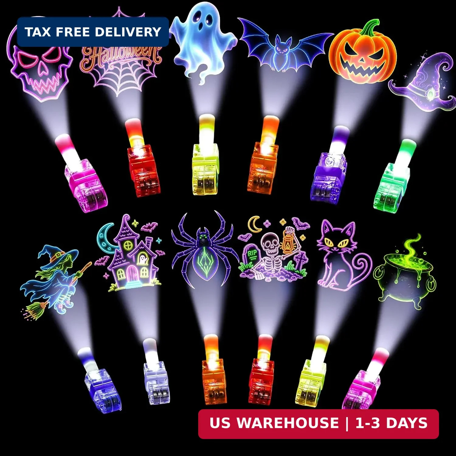 24PCS Halloween Party Favors Finger Lights for Kids, Goodie Bag Stuffers 24PCS Halloween Party Favors Finger Lights for Kids, Goodie Bag Stuffers